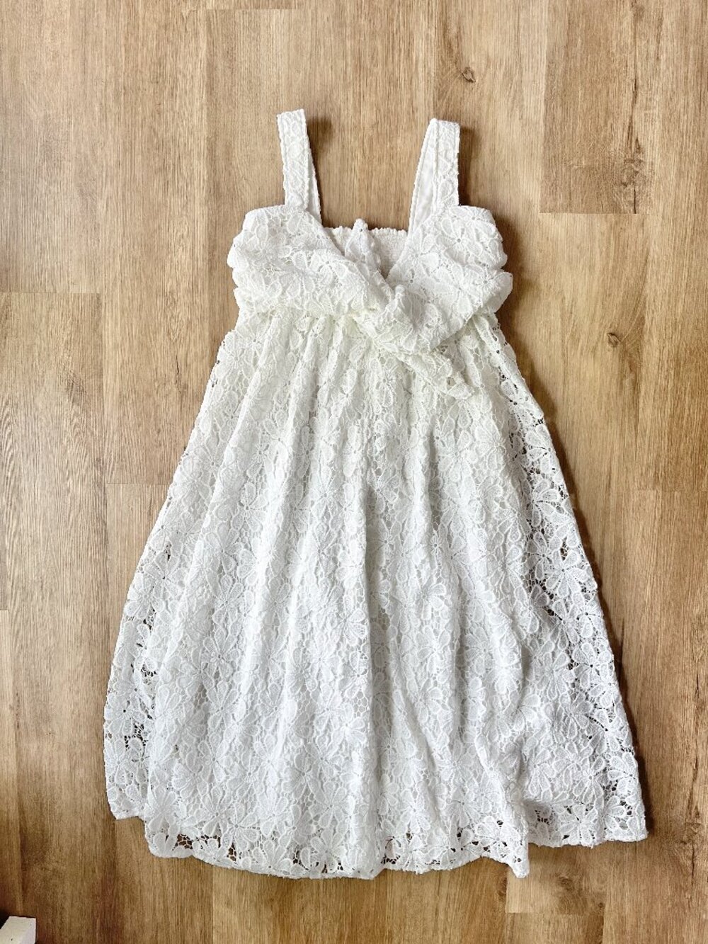 BUDDY LOVE White Crochet Kenny Smocked Back Maxi Wedding Dress MEDIUM